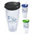 24 Oz. Double Wall Acrylic Cup with Straw